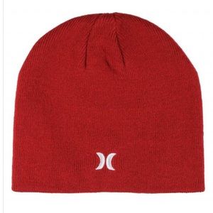 Hurley Beanie Logo Icon Staples Beanie Winter Hat red Adult NWT one size